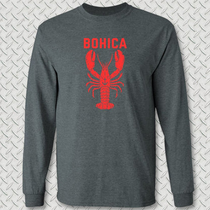 NavyHumor Long-sleeve Dark Heather / S BOHICA Lobster Long Sleeve Tee