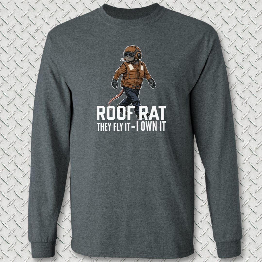 NavyHumor Long-sleeve Dark Heather / S Brown Roof Rat Long Sleeve Tee