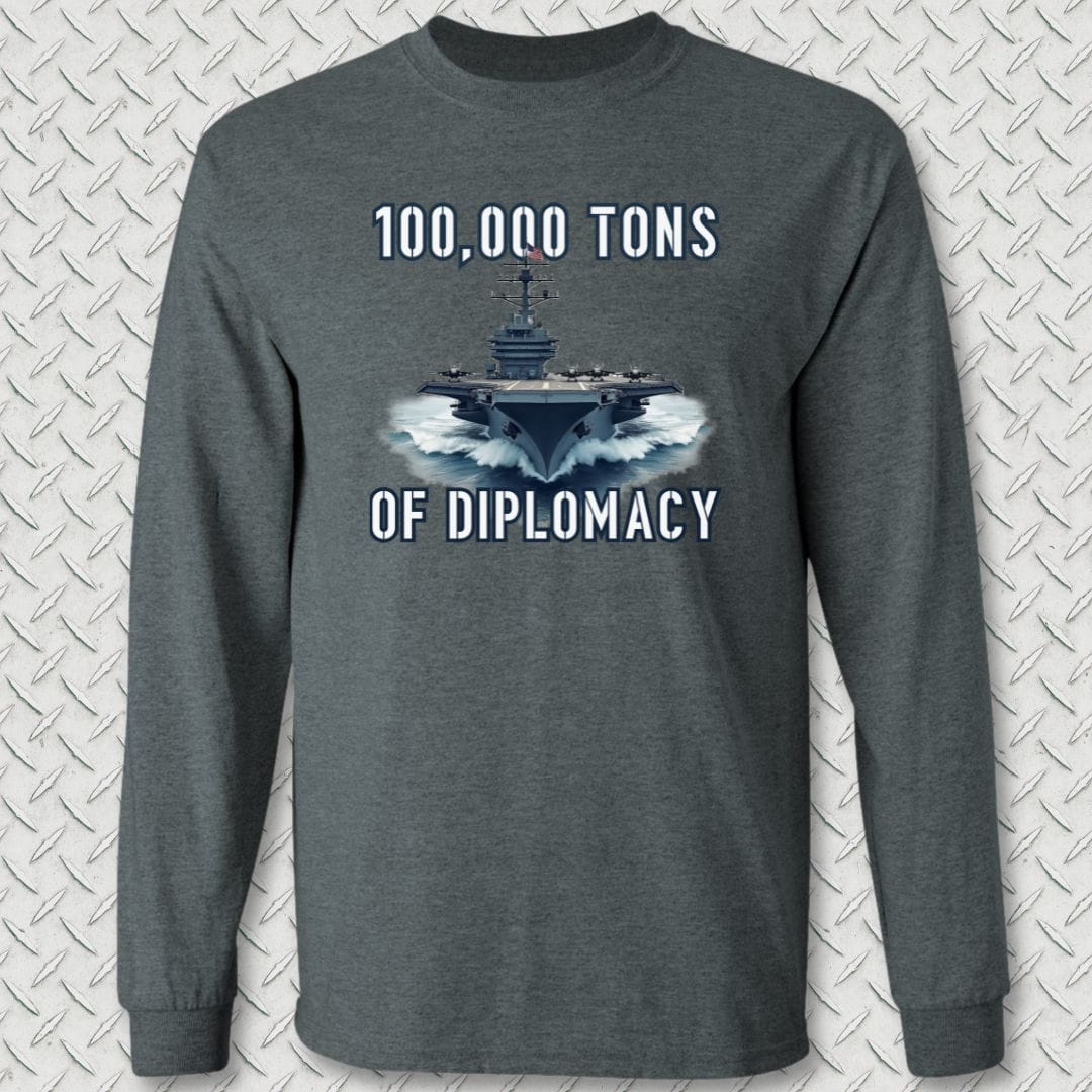 NavyHumor Long-sleeve Dark Heather / S Carrier Diplomacy Long Sleeve Tee