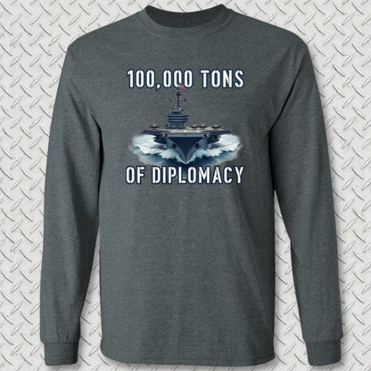 NavyHumor Long-sleeve Dark Heather / S Carrier Diplomacy Long Sleeve Tee