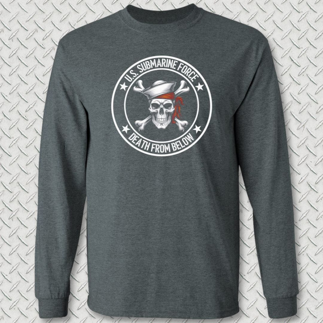 NavyHumor Long-sleeve Dark Heather / S Death From Below Long Sleeve Tee