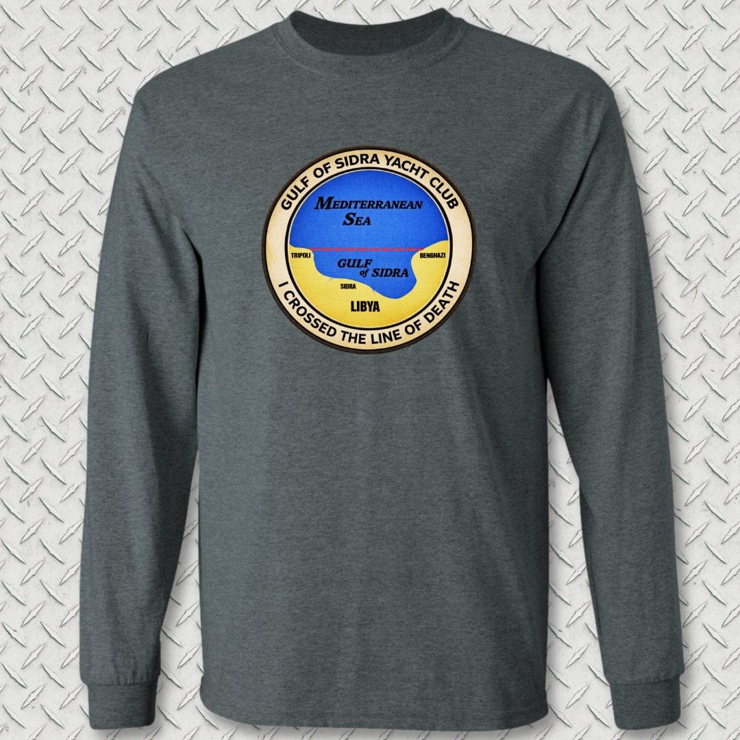 NavyHumor Long-sleeve Dark Heather / S Gulf of Sidra Yacht Club - Line of Death Long Sleeve Tee
