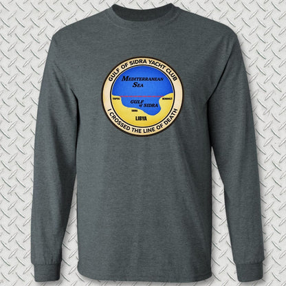 NavyHumor Long-sleeve Dark Heather / S Gulf of Sidra Yacht Club - Line of Death Long Sleeve Tee