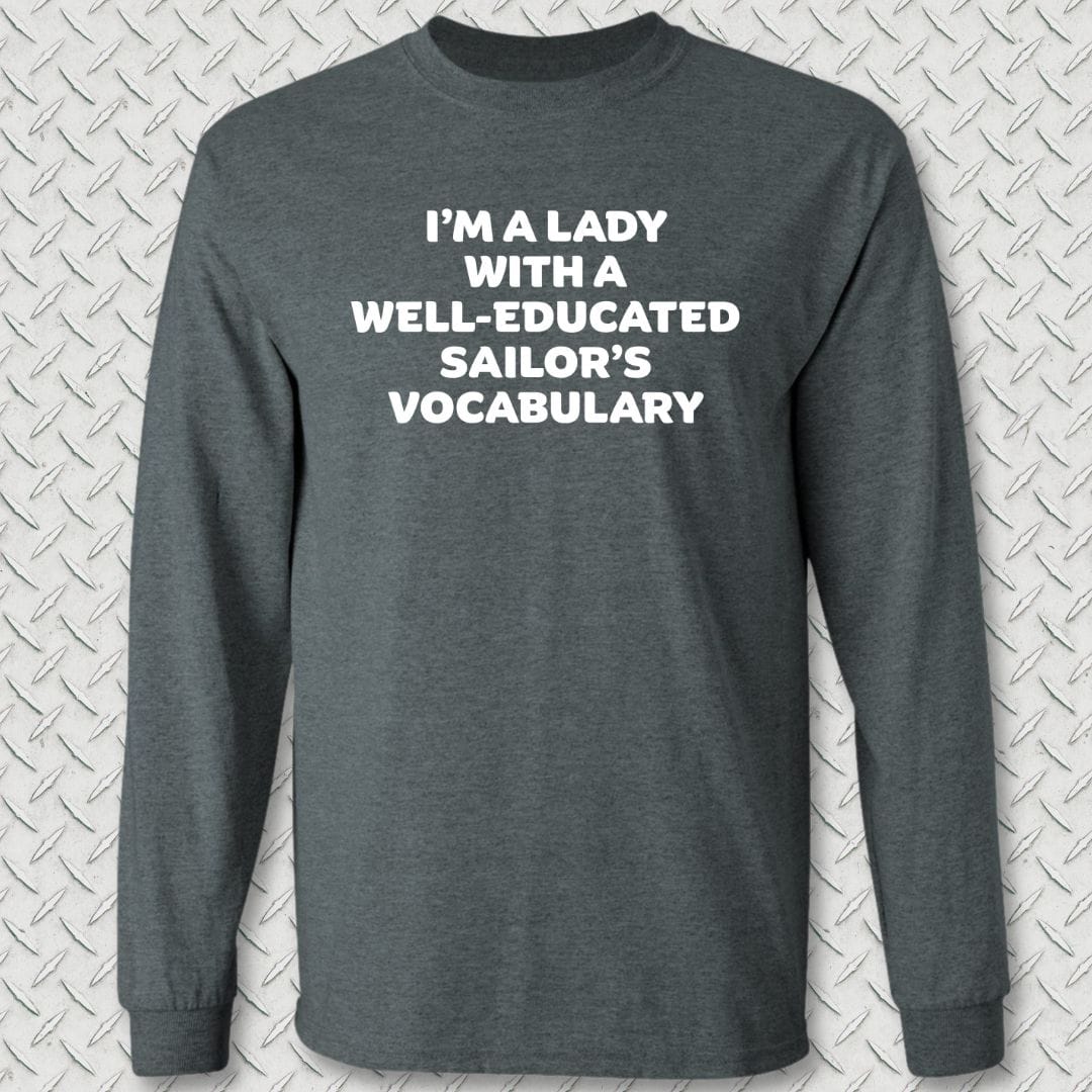 NavyHumor Long-sleeve Dark Heather / S Lady Sailor Vocabulary Long Sleeve Tee