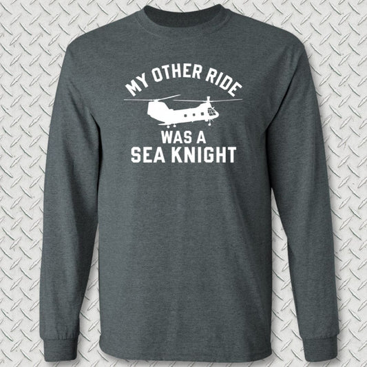 NavyHumor Long-sleeve Dark Heather / S My Other Ride Was A Sea Knight Long Sleeve Tee