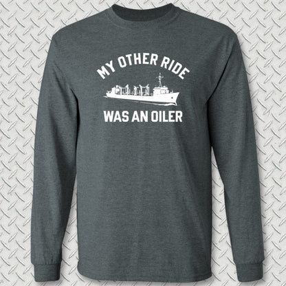 NavyHumor Long-sleeve Dark Heather / S My Other Ride Was An Oiler Long Sleeve Tee
