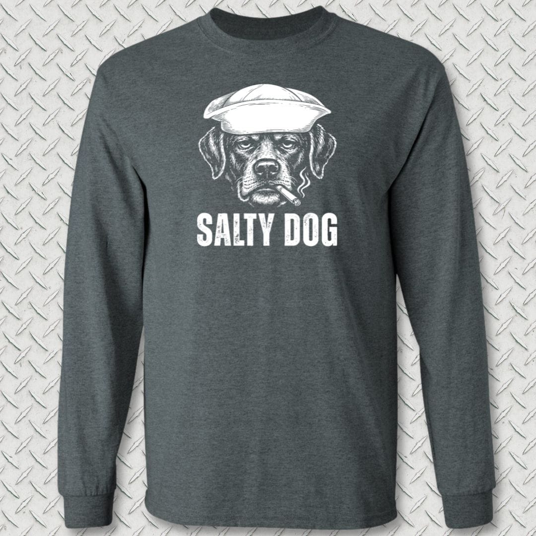 NavyHumor Long-sleeve Dark Heather / S Salty Dog Long Sleeve Tee