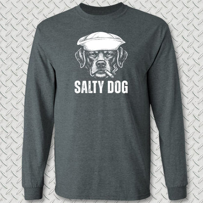 NavyHumor Long-sleeve Dark Heather / S Salty Dog Long Sleeve Tee