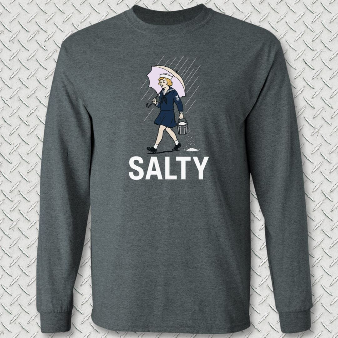 NavyHumor Long-sleeve Dark Heather / S Salty Girl Long Sleeve Tee