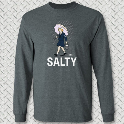 NavyHumor Long-sleeve Dark Heather / S Salty Girl Long Sleeve Tee