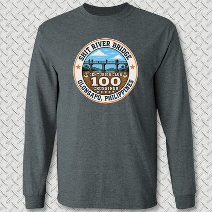 NavyHumor Long-sleeve Dark Heather / S Shit River Bridge Centurion Club Long Sleeve Tee