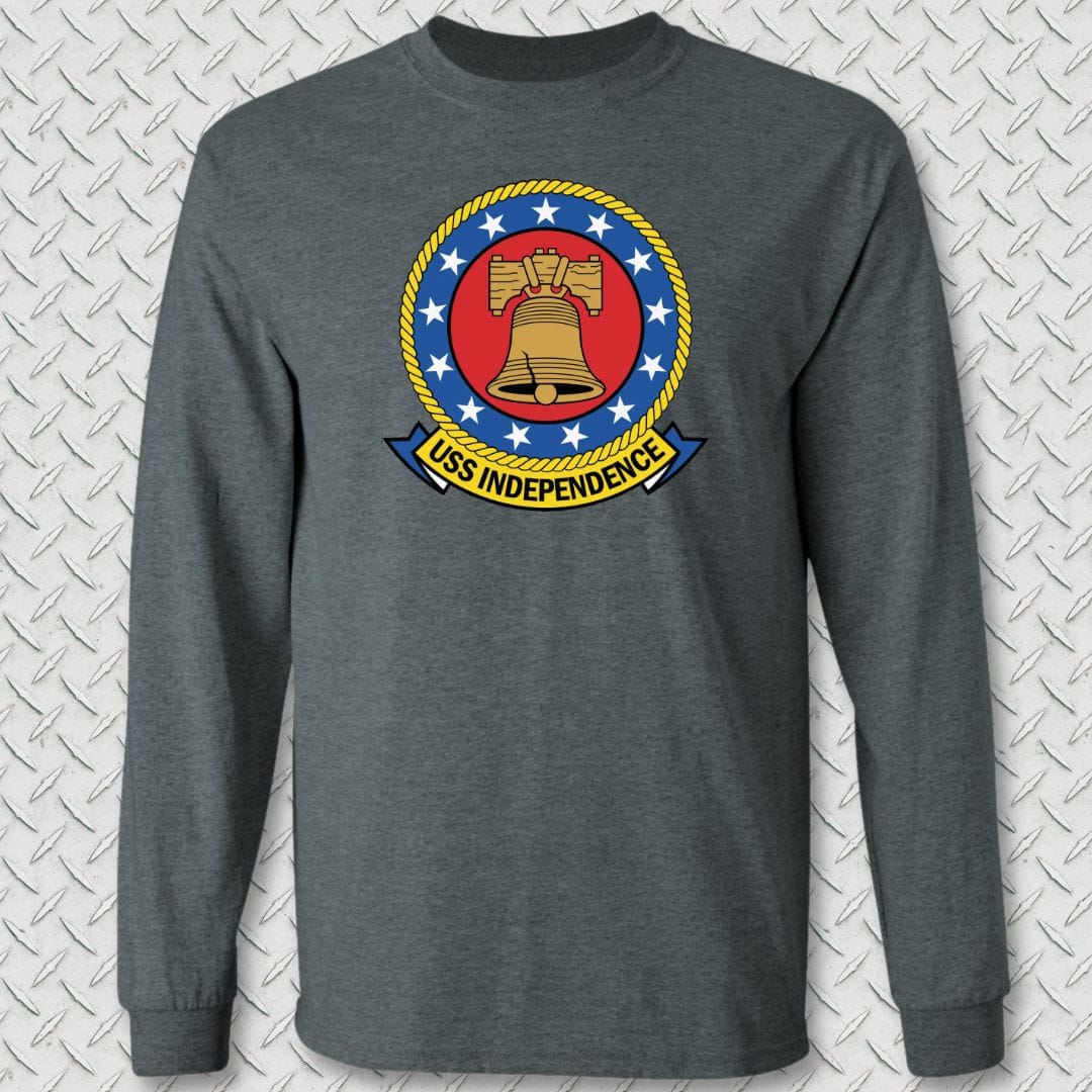 NavyHumor Long-sleeve Dark Heather / S USS Independence Crest Long Sleeve Tee
