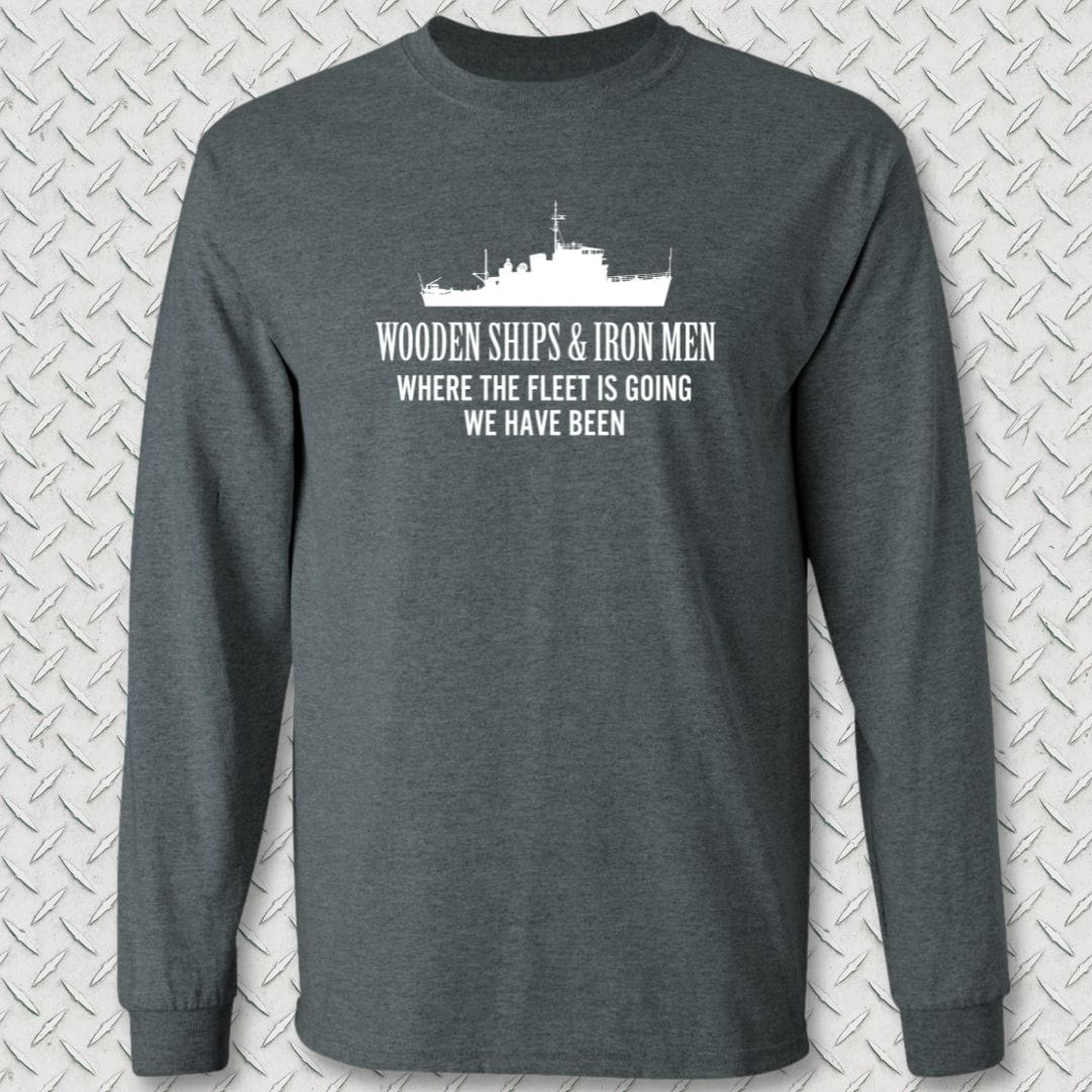 NavyHumor Long-sleeve Dark Heather / S Wooden Ships and Iron Men Long Sleeve Tee