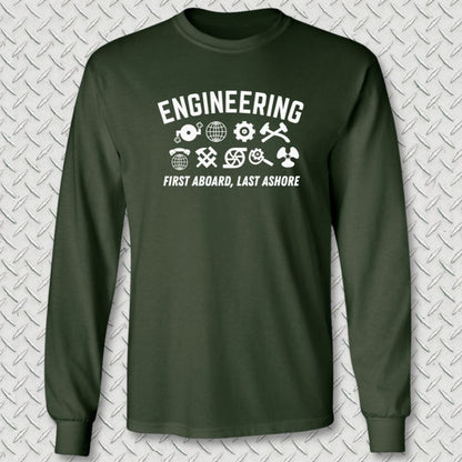 NavyHumor Long-sleeve Forest Green / M Engineering - First Aboard Long Sleeve Tee