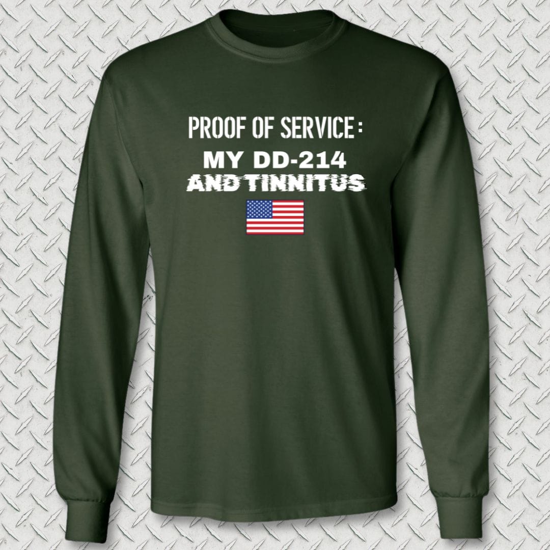 NavyHumor Long-sleeve Forest Green / M Proof of Service (Flag) Long Sleeve Tee