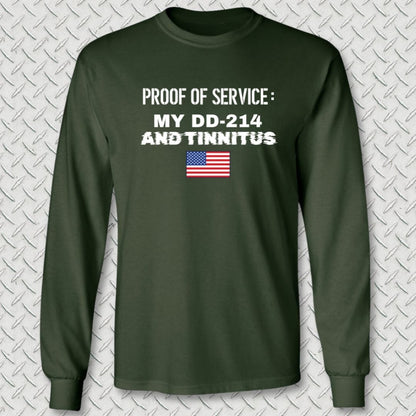 NavyHumor Long-sleeve Forest Green / M Proof of Service (Flag) Long Sleeve Tee