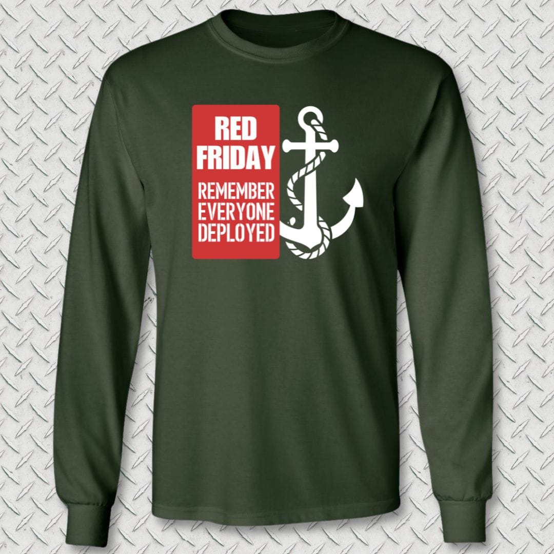 NavyHumor Long-sleeve Forest Green / M R.E.D. Friday Banner Anchor Long Sleeve Tee