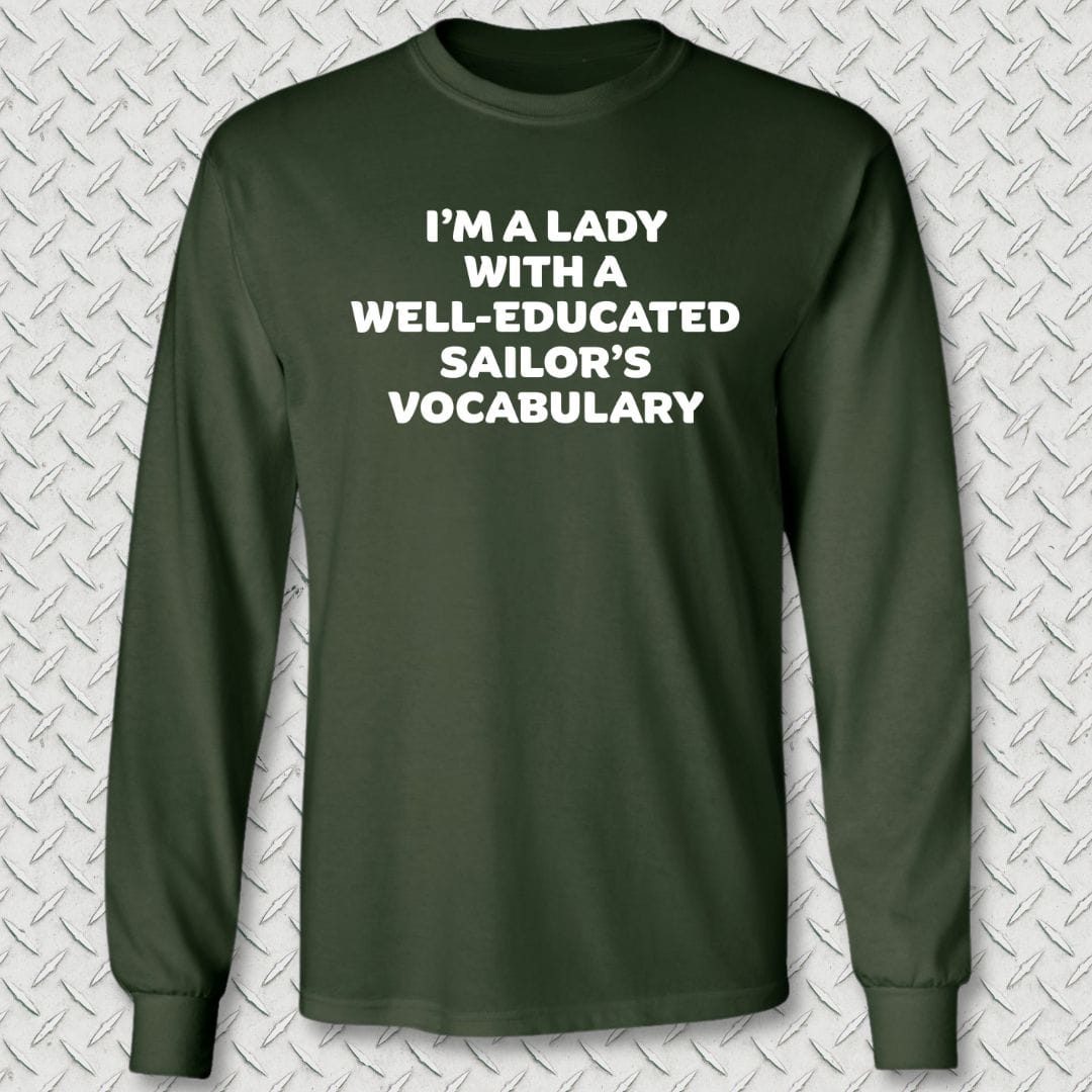 NavyHumor Long-sleeve Forest Green / S Lady Sailor Vocabulary Long Sleeve Tee