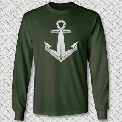 NavyHumor Long-sleeve Forest Green / S Origami Anchor Long Sleeve Tee