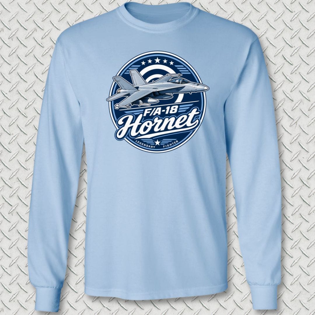 NavyHumor Long-sleeve Light Blue / S F/A-18 Hornet Legendary Fighter Long Sleeve Tee