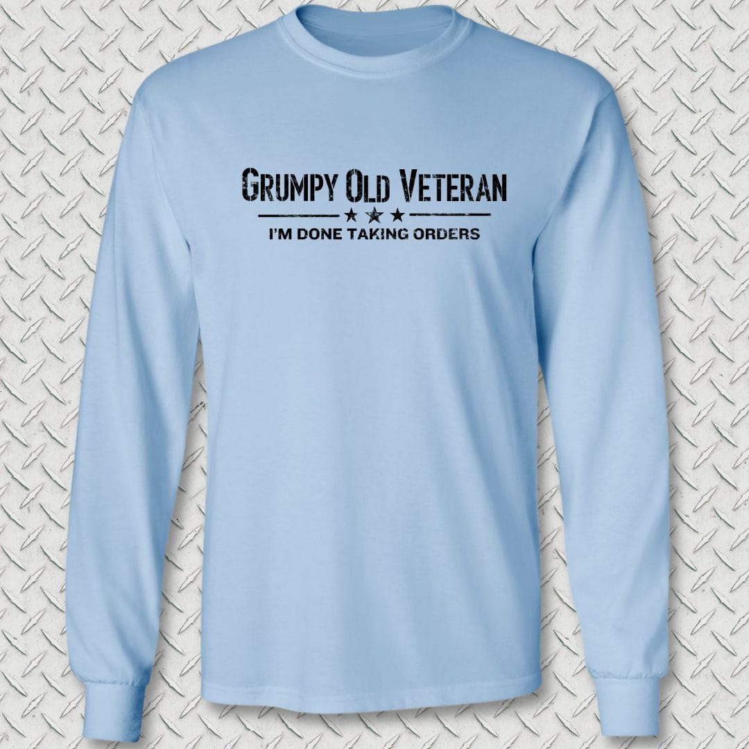 NavyHumor Long-sleeve Light Blue / S Grumpy Old Veteran Long Sleeve Tee