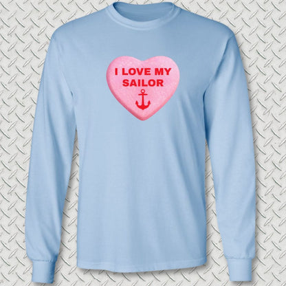 NavyHumor Long-sleeve Light Blue / S Love My Sailor Candy Heart Long Sleeve Tee
