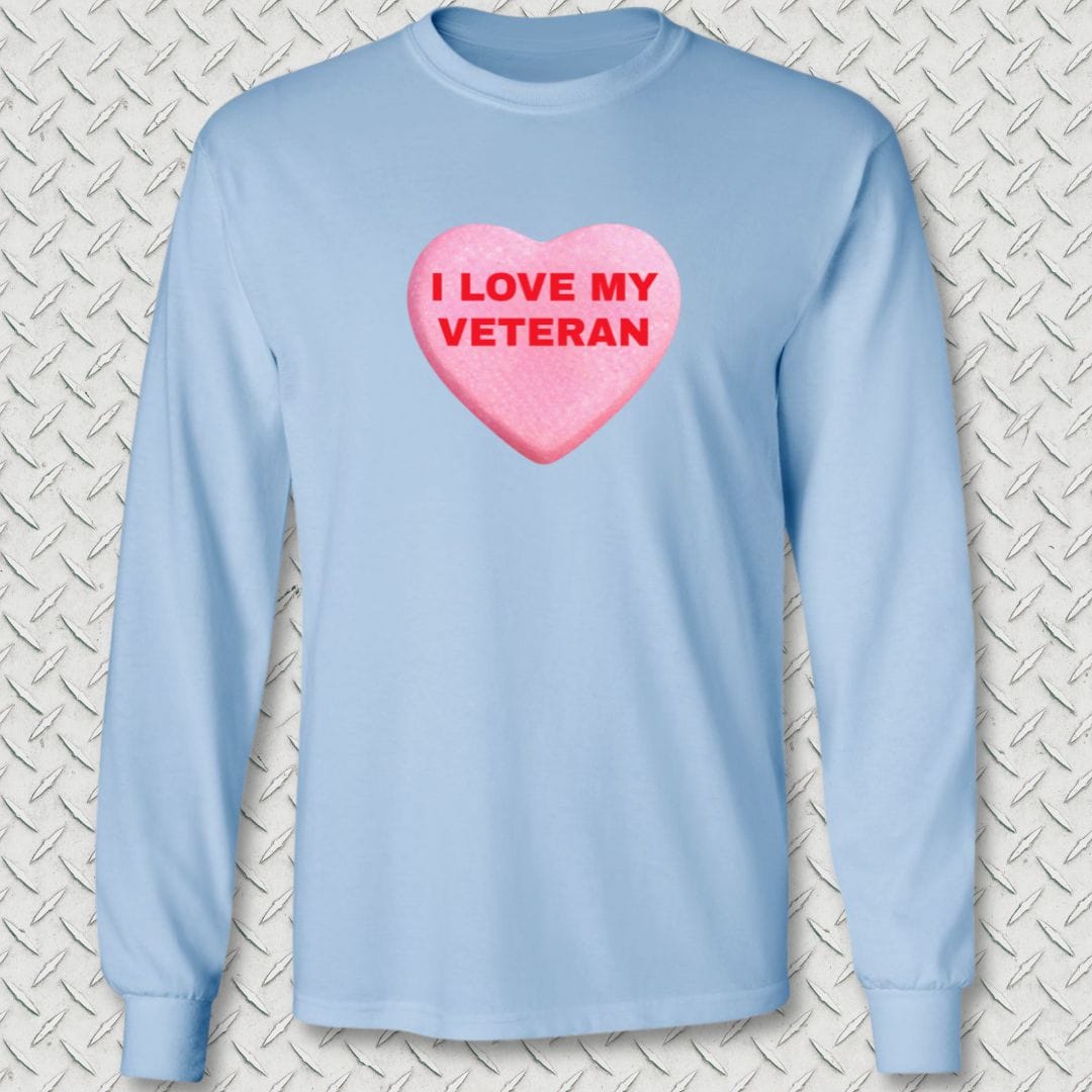 NavyHumor Long-sleeve Light Blue / S Love My Veteran Long Sleeve Tee