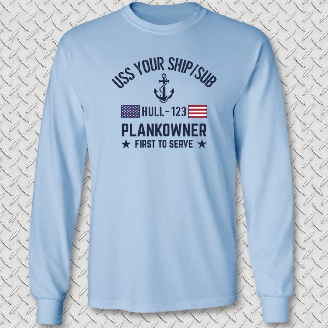NavyHumor Long-sleeve Light Blue / S Plankowner - Add Your Command Long Sleeve Tee