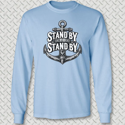 NavyHumor Long-sleeve Light Blue / S Stand By To Stand By Long Sleeve Tee