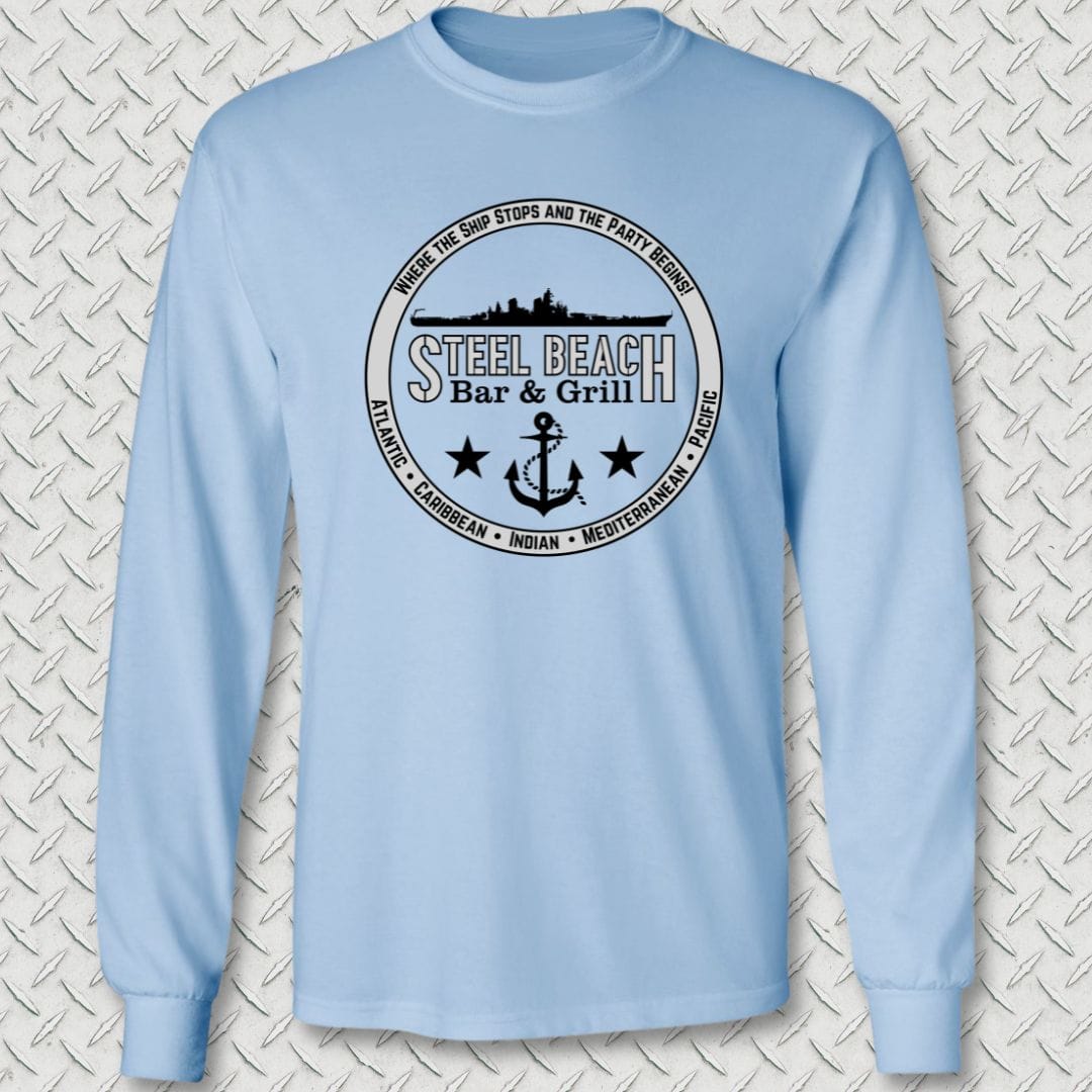 NavyHumor Long-sleeve Light Blue / S Steel Beach Bar and Grill - Surface Long Sleeve Tee