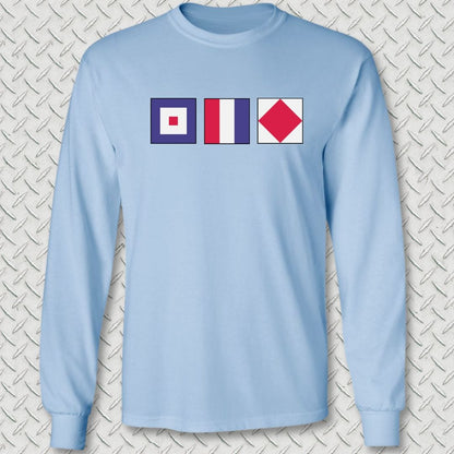 NavyHumor Long-sleeve Light Blue / S WTF Signal Flag Long Sleeve Tee