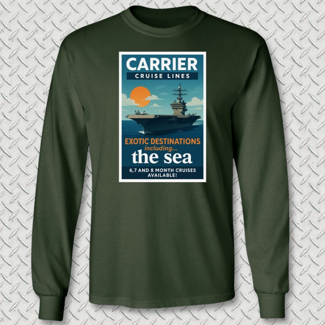 NavyHumor Long-sleeve M / Forest Green Carrier Cruise Lines Long Sleeve Tee