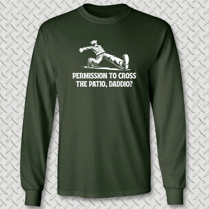NavyHumor Long-sleeve M / Forest Green Cross The Patio Daddio Long Sleeve Tee
