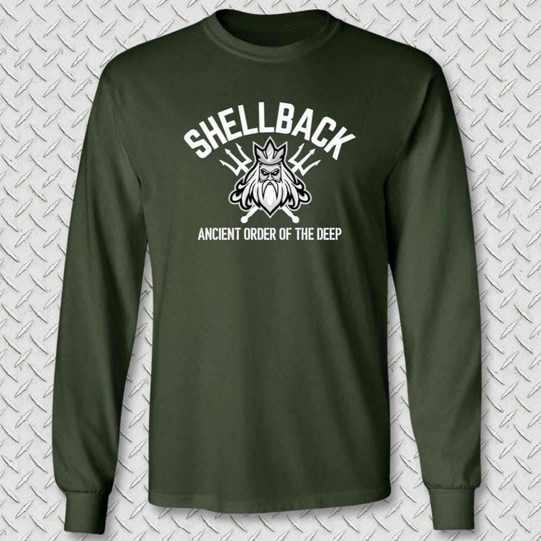 NavyHumor Long-sleeve M / Forest Green Shellback - Ancient Order of the Deep Long Sleeve Tee