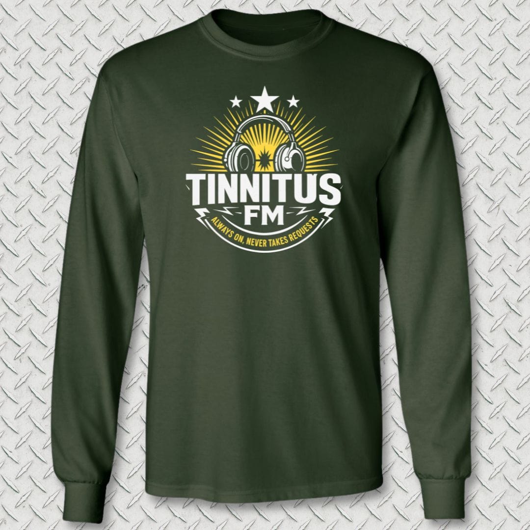 NavyHumor Long-sleeve M / Forest Green Tinnitus FM Long Sleeve Tee