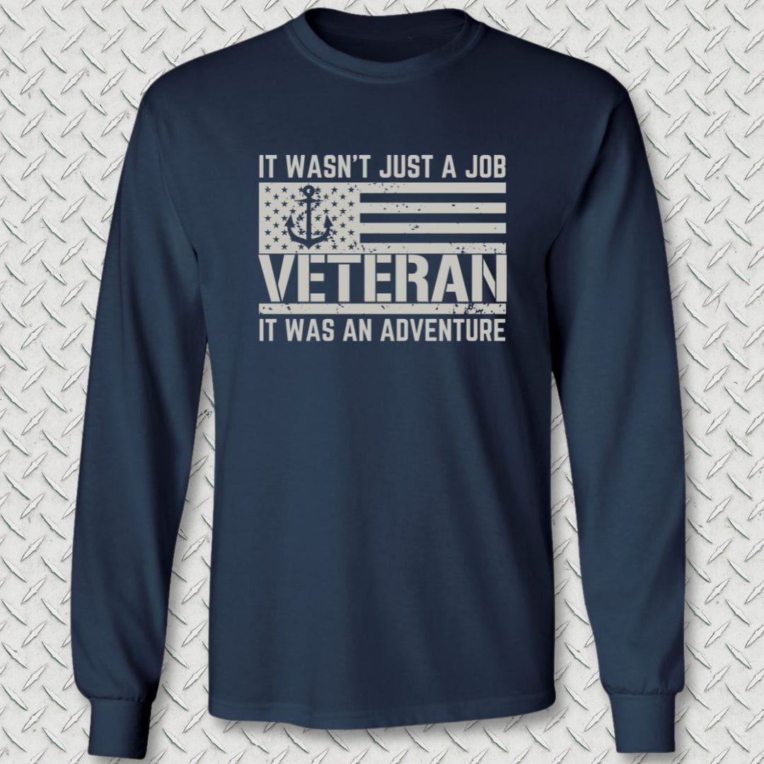 NavyHumor Long-sleeve Navy / S Adventure Veteran Long Sleeve Tee