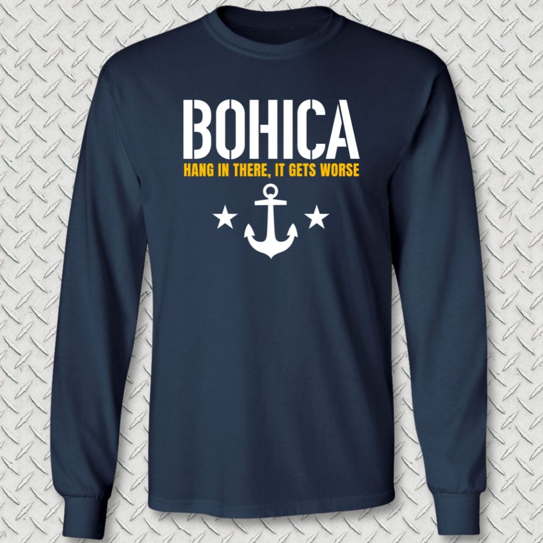 NavyHumor Long-sleeve Navy / S BOHICA - It Gets Worse Long Sleeve Tee