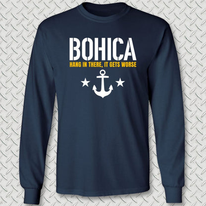 NavyHumor Long-sleeve Navy / S BOHICA - It Gets Worse Long Sleeve Tee