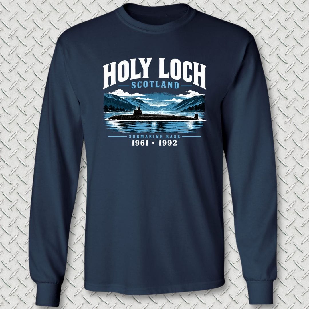 NavyHumor Long-sleeve Navy / S Holy Loch, Scotland Long Sleeve Tee
