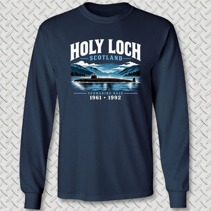 NavyHumor Long-sleeve Navy / S Holy Loch, Scotland Long Sleeve Tee
