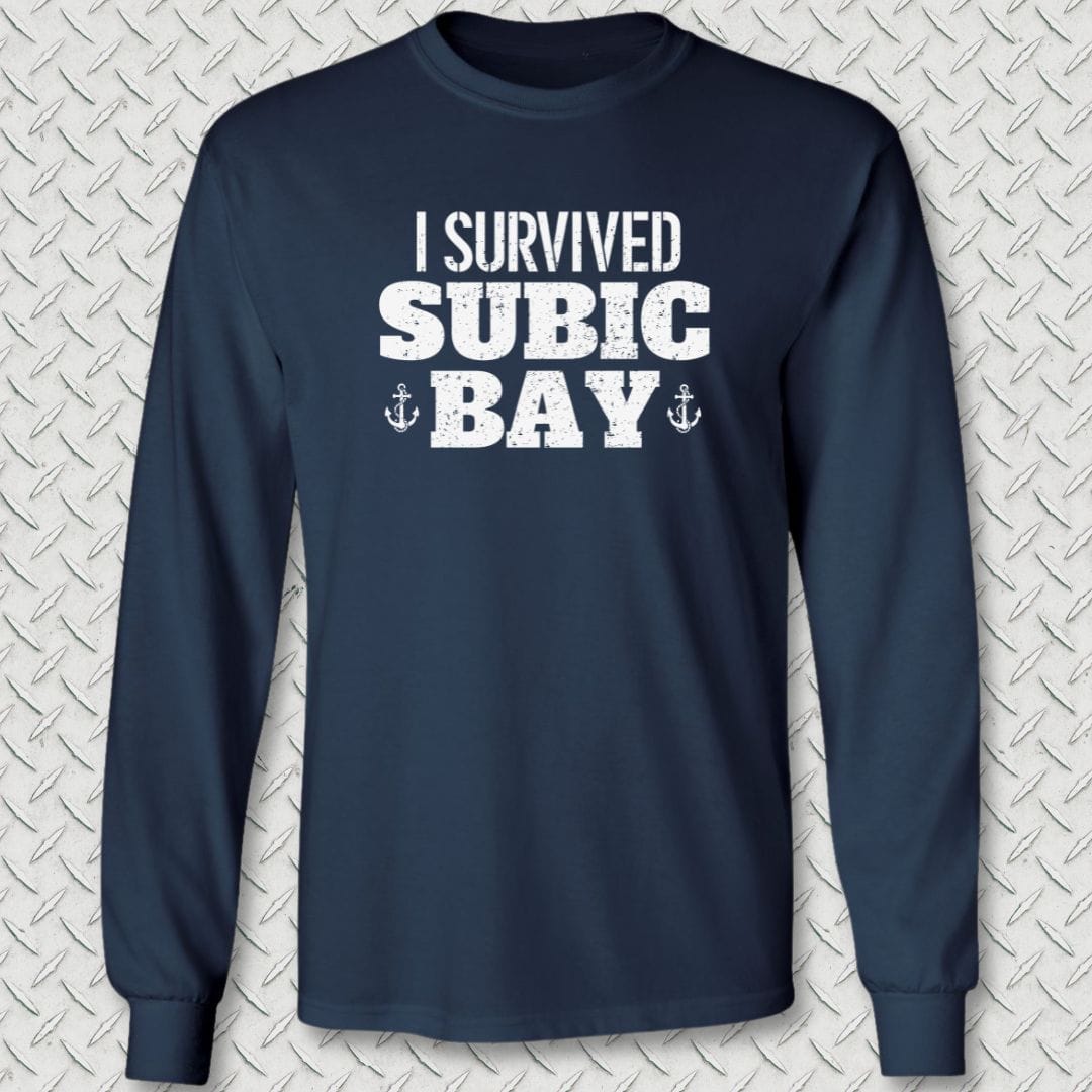 NavyHumor Long-sleeve Navy / S I Survived Subic Bay Long Sleeve Tee