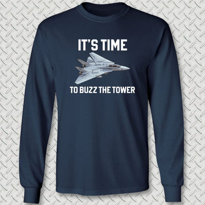NavyHumor Long-sleeve Navy / S It's Time To Buzz The Tower Long Sleeve Tee