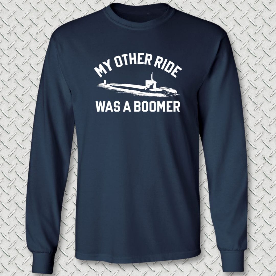 NavyHumor Long-sleeve Navy / S My Other Ride Was A Boomer Long Sleeve Tee