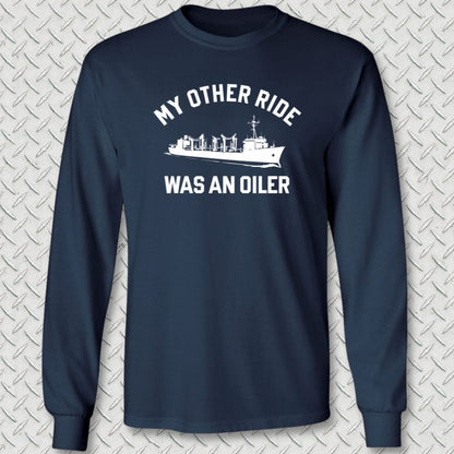 NavyHumor Long-sleeve Navy / S My Other Ride Was An Oiler Long Sleeve Tee