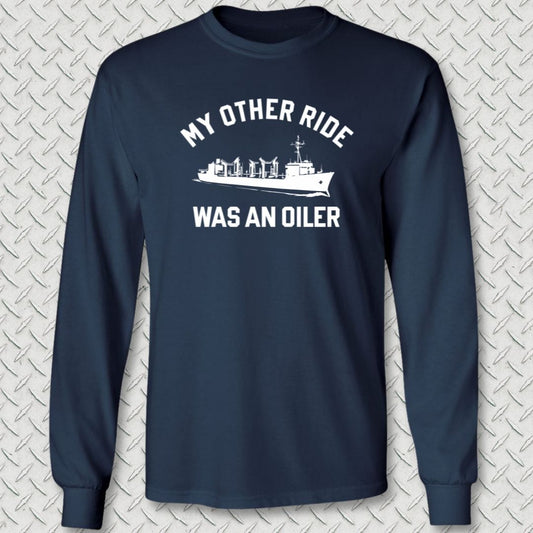 NavyHumor Long-sleeve Navy / S My Other Ride Was An Oiler Long Sleeve Tee