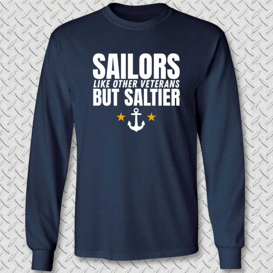 NavyHumor Long-sleeve Navy / S Sailors Are Saltier Long Sleeve Tee