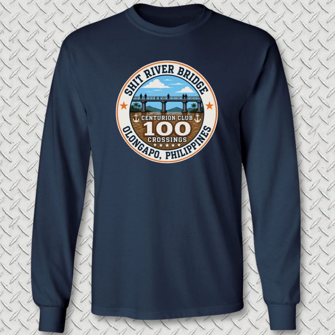 NavyHumor Long-sleeve Navy / S Shit River Bridge Centurion Club Long Sleeve Tee