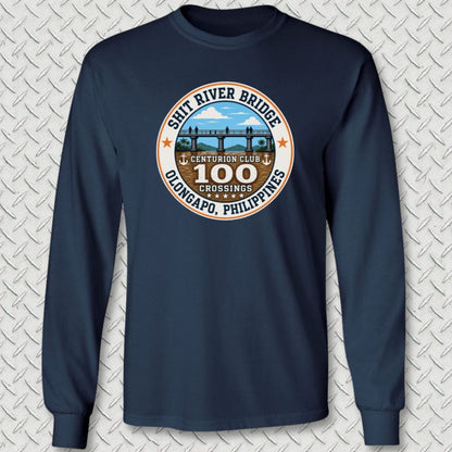 NavyHumor Long-sleeve Navy / S Shit River Bridge Centurion Club Long Sleeve Tee