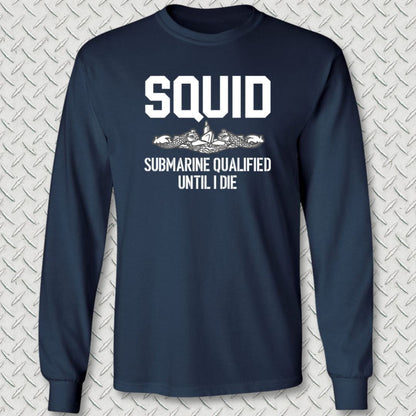 NavyHumor Long-sleeve Navy / S SQUID - Submarine Qualified Long Sleeve Tee