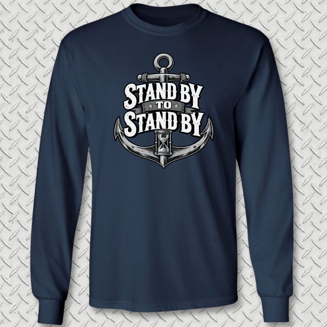 NavyHumor Long-sleeve Navy / S Stand By To Stand By Long Sleeve Tee